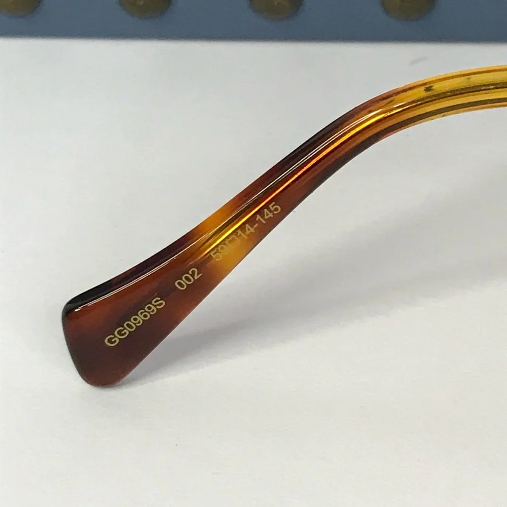 New Authentic Gucci Brown Pilot Ladies Sunglasses GG0969S 002